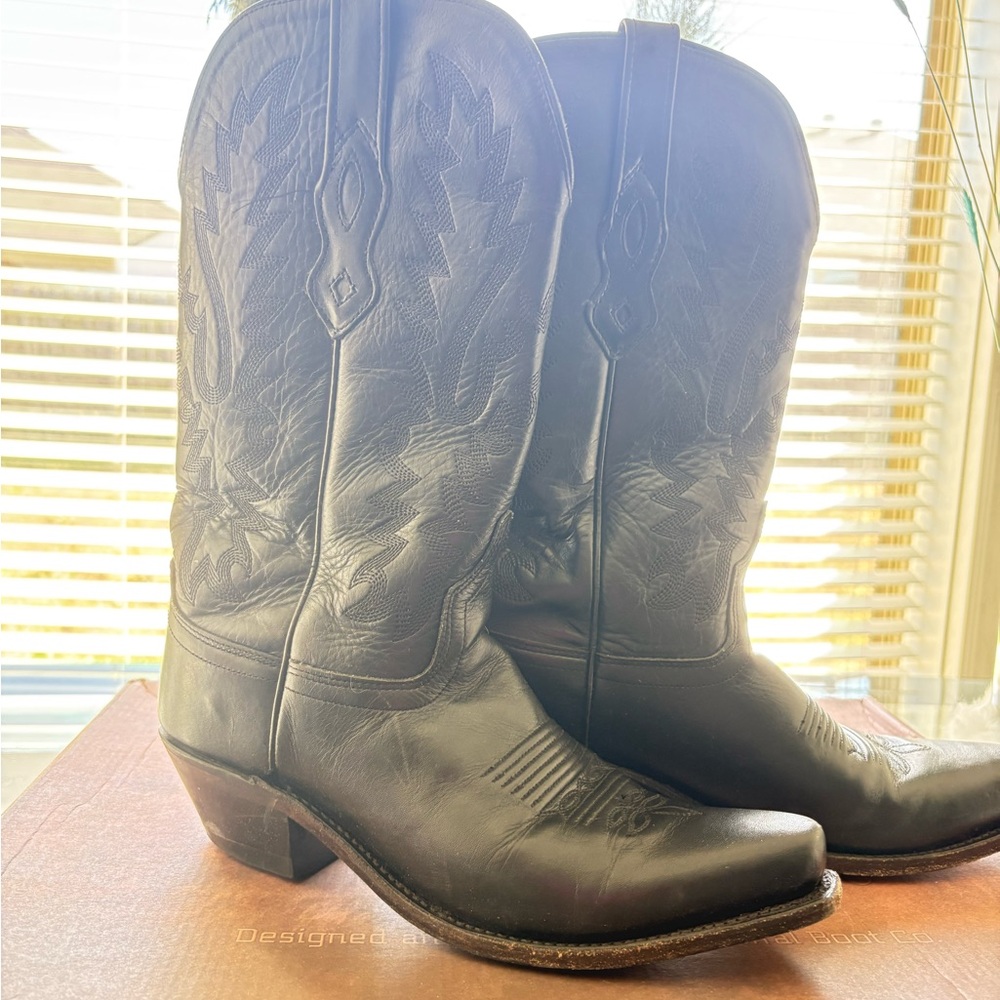 Old West Black Heeled Boots